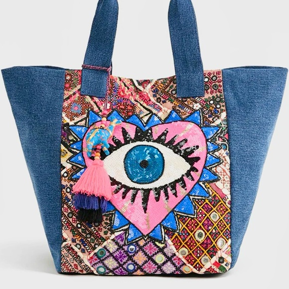 America & Beyond watch over me, evil eye tote - Picture 3 of 10